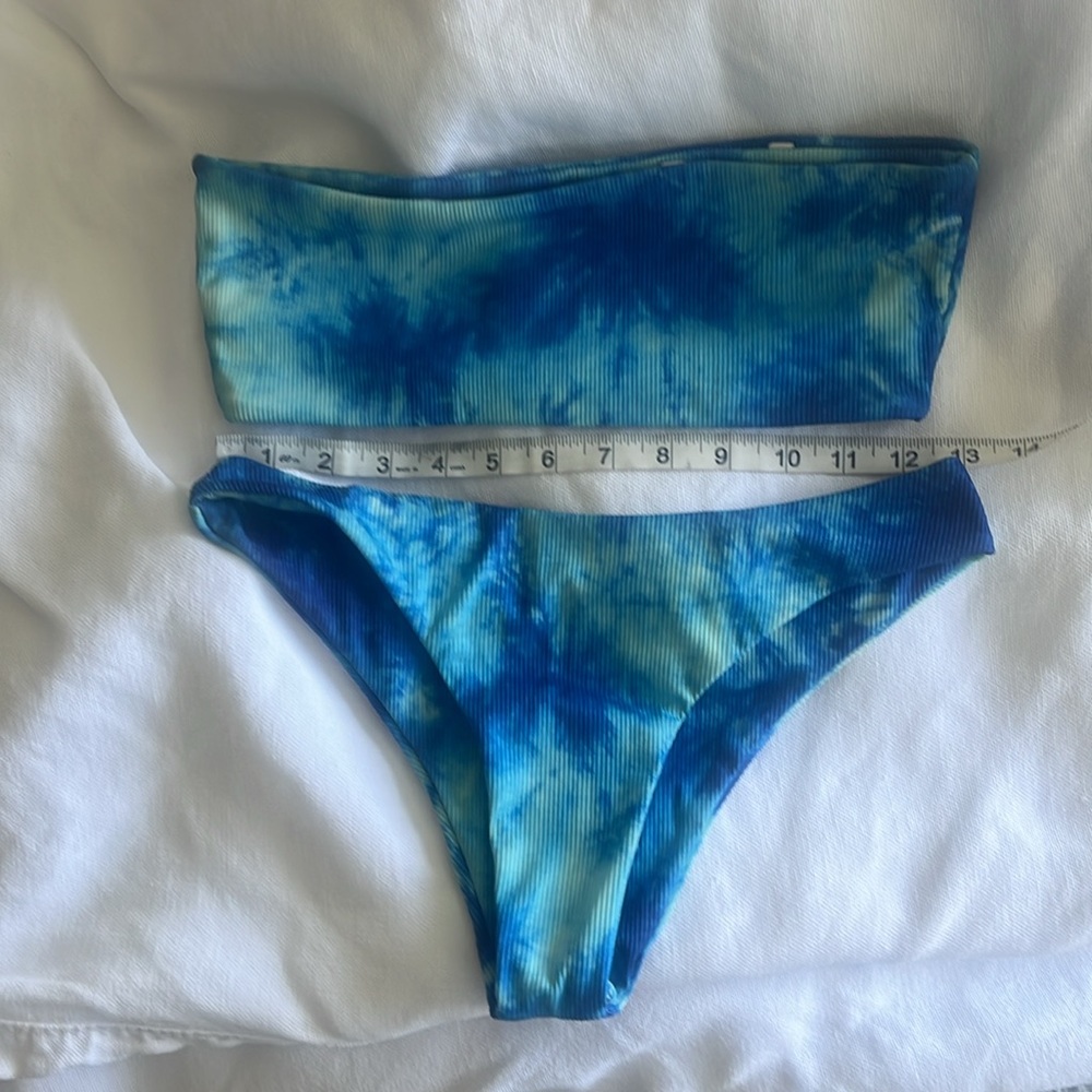Zaful blue tie dye bikini set